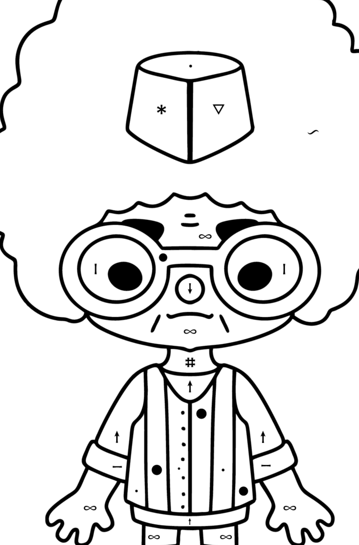 Toca boca old man character coloring page coloring