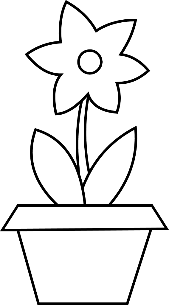 Flower pot clipart printable flower coloring pages flower coloring pages spring coloring pages