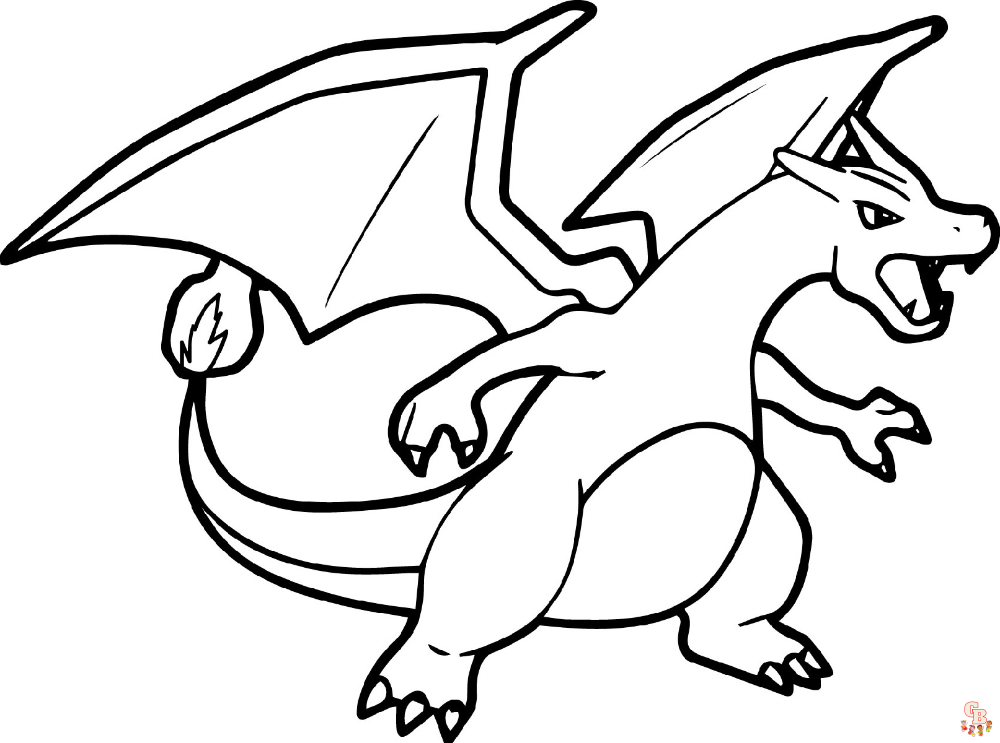Gratis charizard kleurplaten voor kinderen om te printen