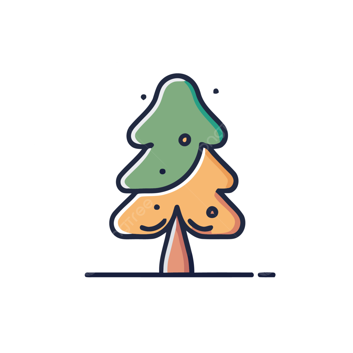 Simple illustration of a line tree with various colored tones vector a lineal icon depicting charlie
