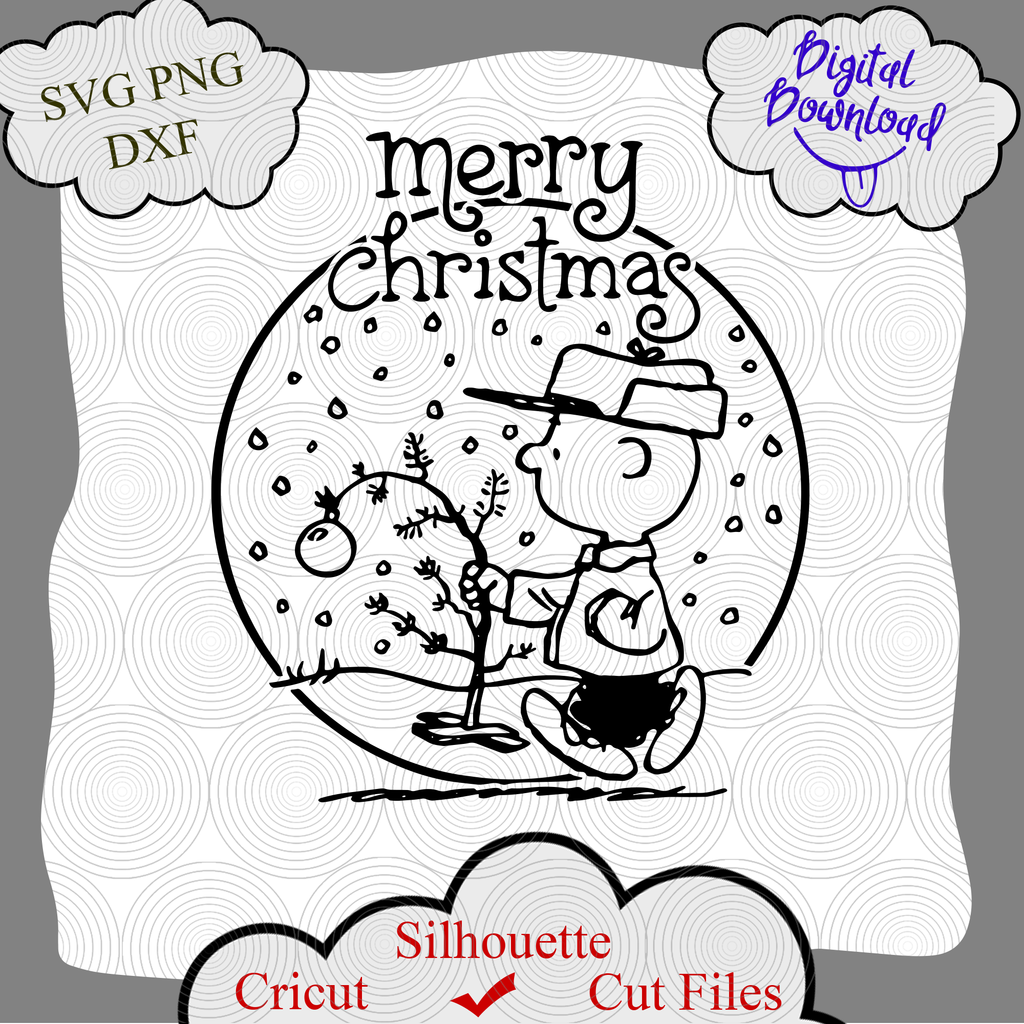 Charlie brown svg digital cut file charlie brown christmas