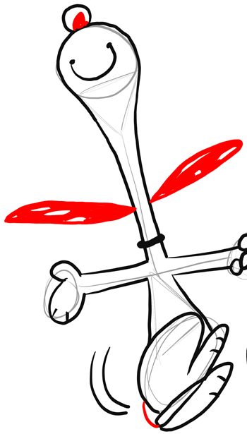 How to draw charlie brown dancing with snoopy from peanuts ics