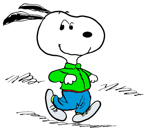 Snoopy in his new running outfit happy snoopy snoopy images garfield cartoon