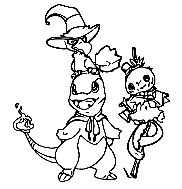 Pokemon halloween coloring pages printable for free download