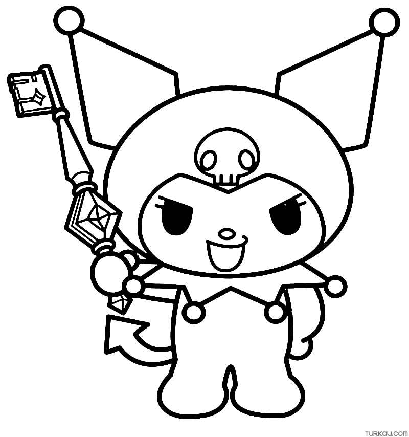 Kuromi key coloring page