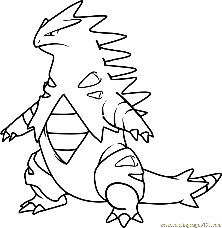Tyranitar pokemon coloring page for kids