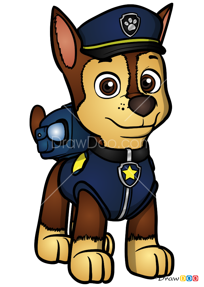How to draw chase paw patrol