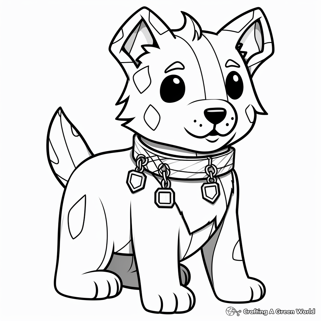 Minecraft dog coloring pages