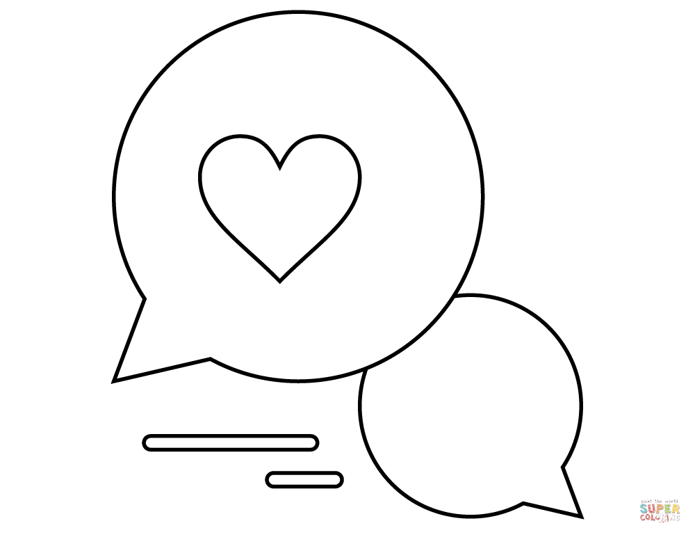 Dibujo de chat de burbujas de amor del dãa de san valentãn para colorear dibujos para colorear imprimir gratis