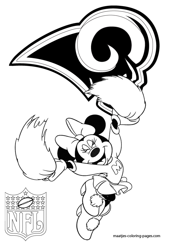 St louis rams minnie mouse cheerleader coloring pages