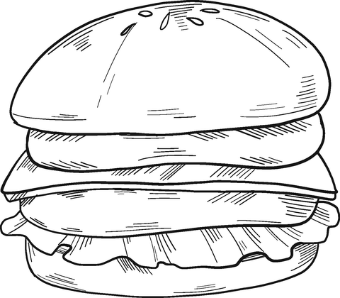 Hamburger coloring page free printable coloring pages
