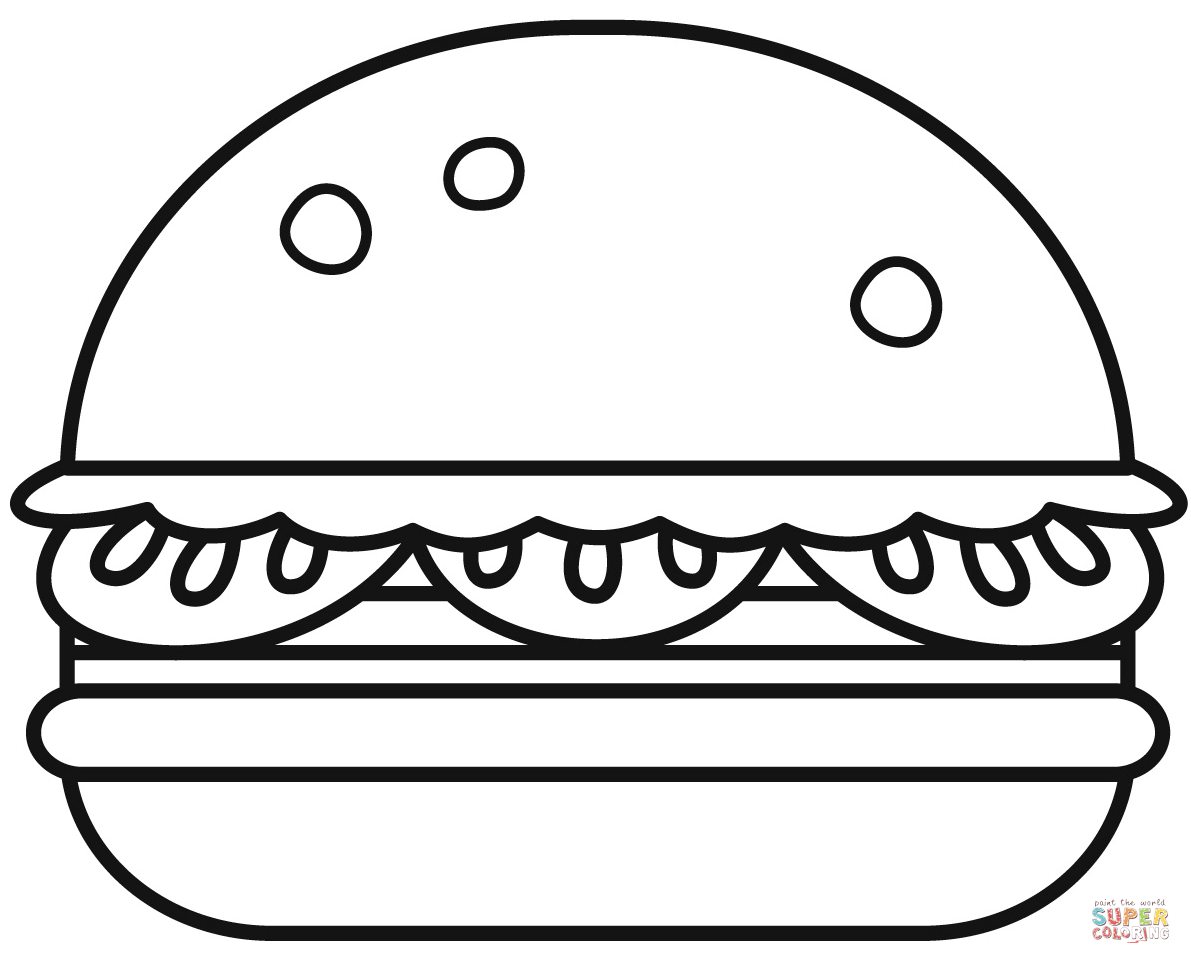 Burger coloring page free printable coloring pages