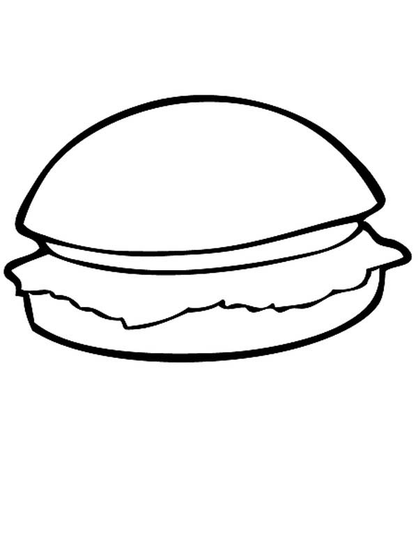 Junk food hamburger coloring page