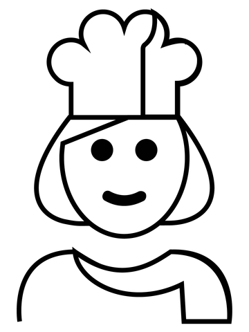 Woman cook emoji coloring page free printable coloring pages