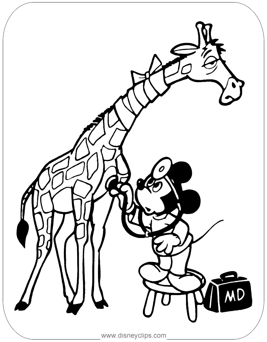 Mickey mouse occupations coloring pages