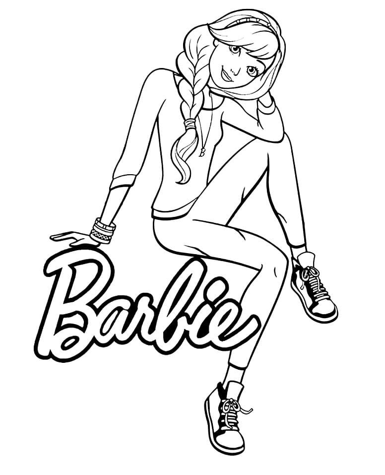 Barbie glamorous coloring page