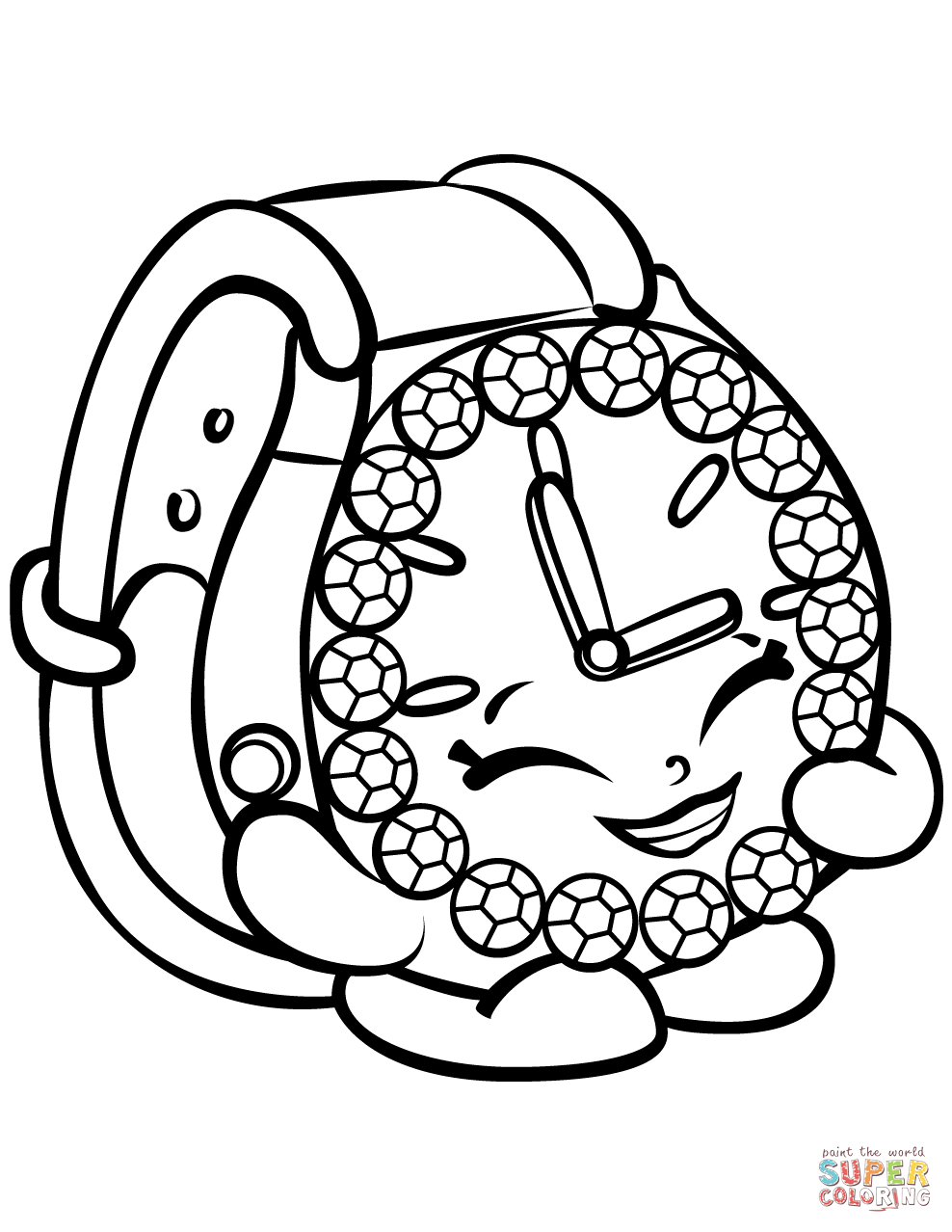 Ticky tock watch shopkin coloring page free printable coloring pages