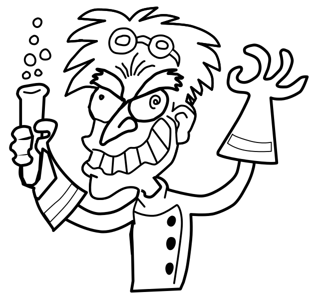 The mad scientist making a potion is crazy filemad scientist bwsvg coloring pages mad scientist super coloring pages