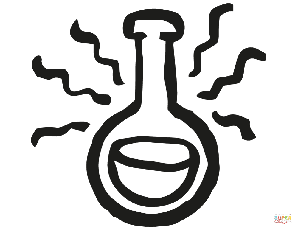 Halloween poison alembic coloring page free printable coloring pages