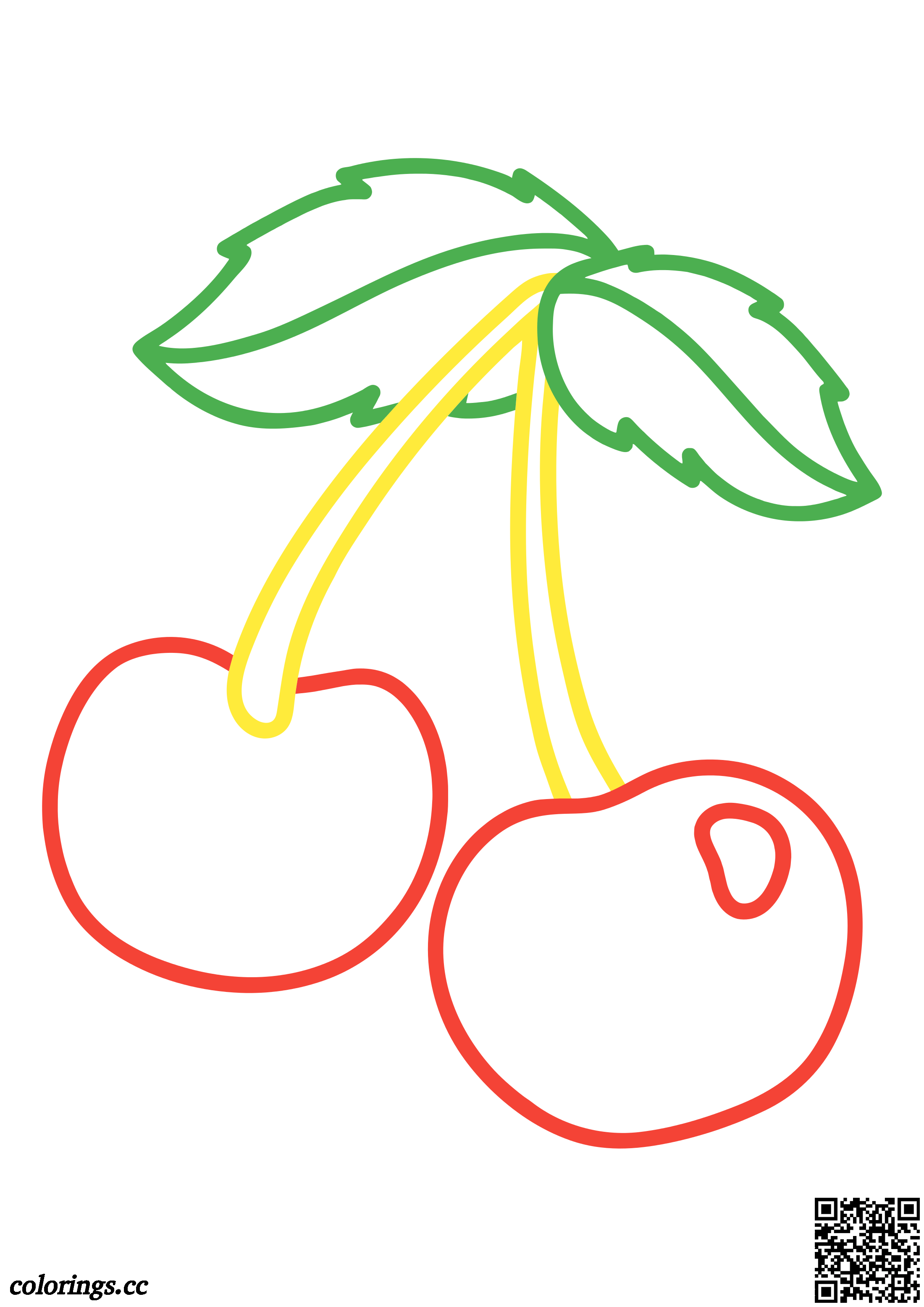 Cherries coloring pages toddlers coloring pages