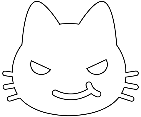 Cat with wry smile emoji coloring page free printable coloring pages