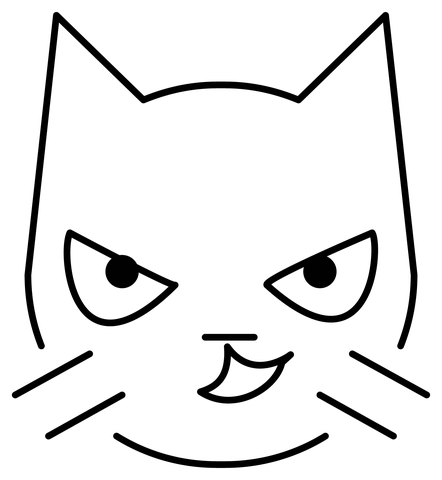 Cat with wry smile emoji coloring page free printable coloring pages