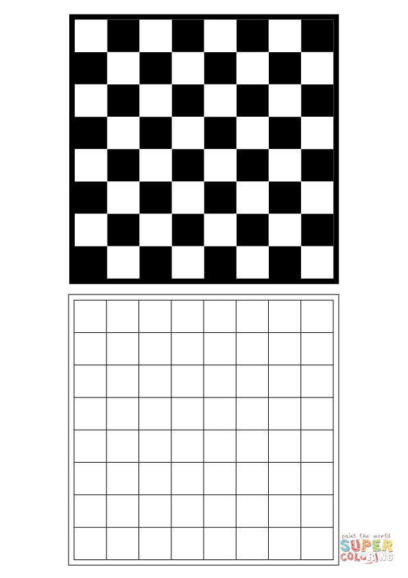 Chessboard coloring page free printable coloring pages