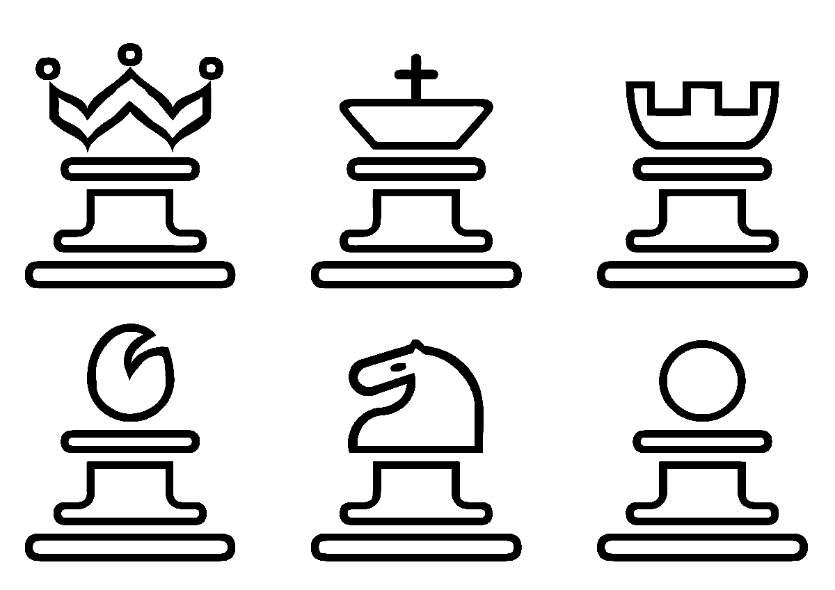 Free chess pieces coloring page