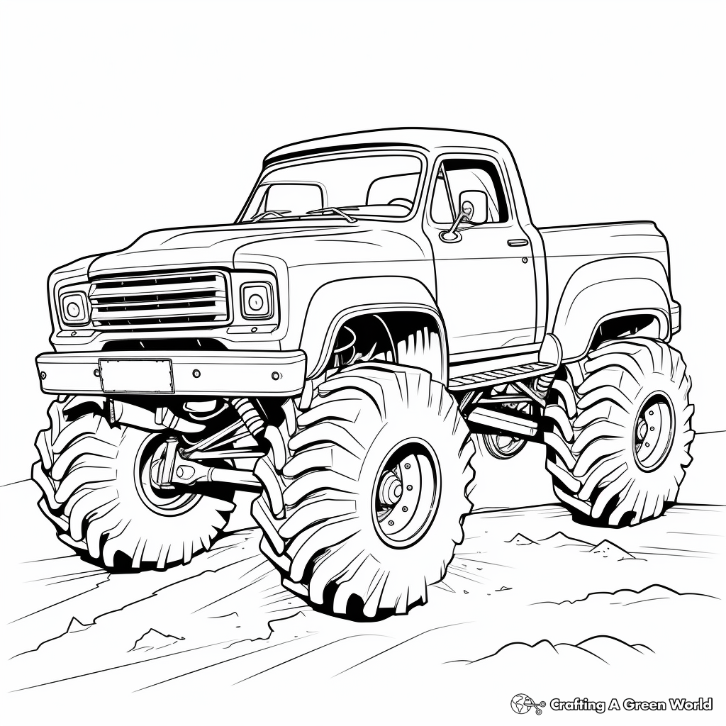 Police monster truck coloring pages