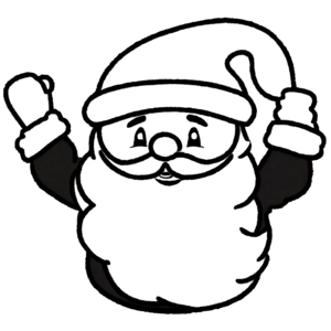 Download cartoon santa claus waving arms in celebration png online