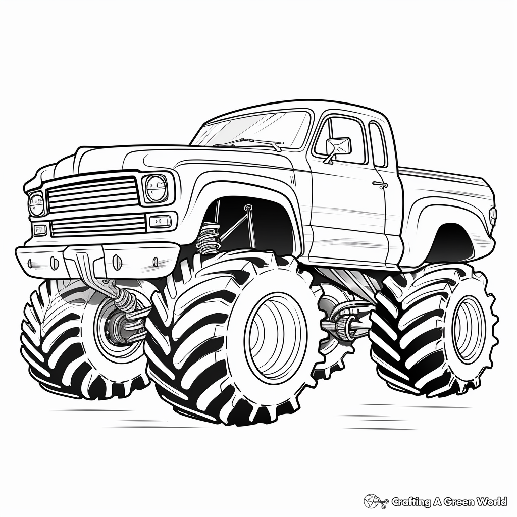 Police monster truck coloring pages