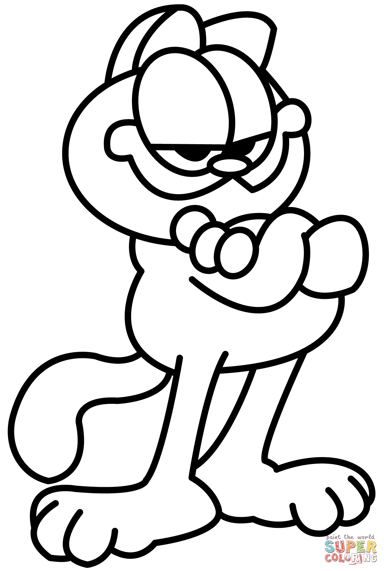 Chibi garfield coloring page free printable coloring pages