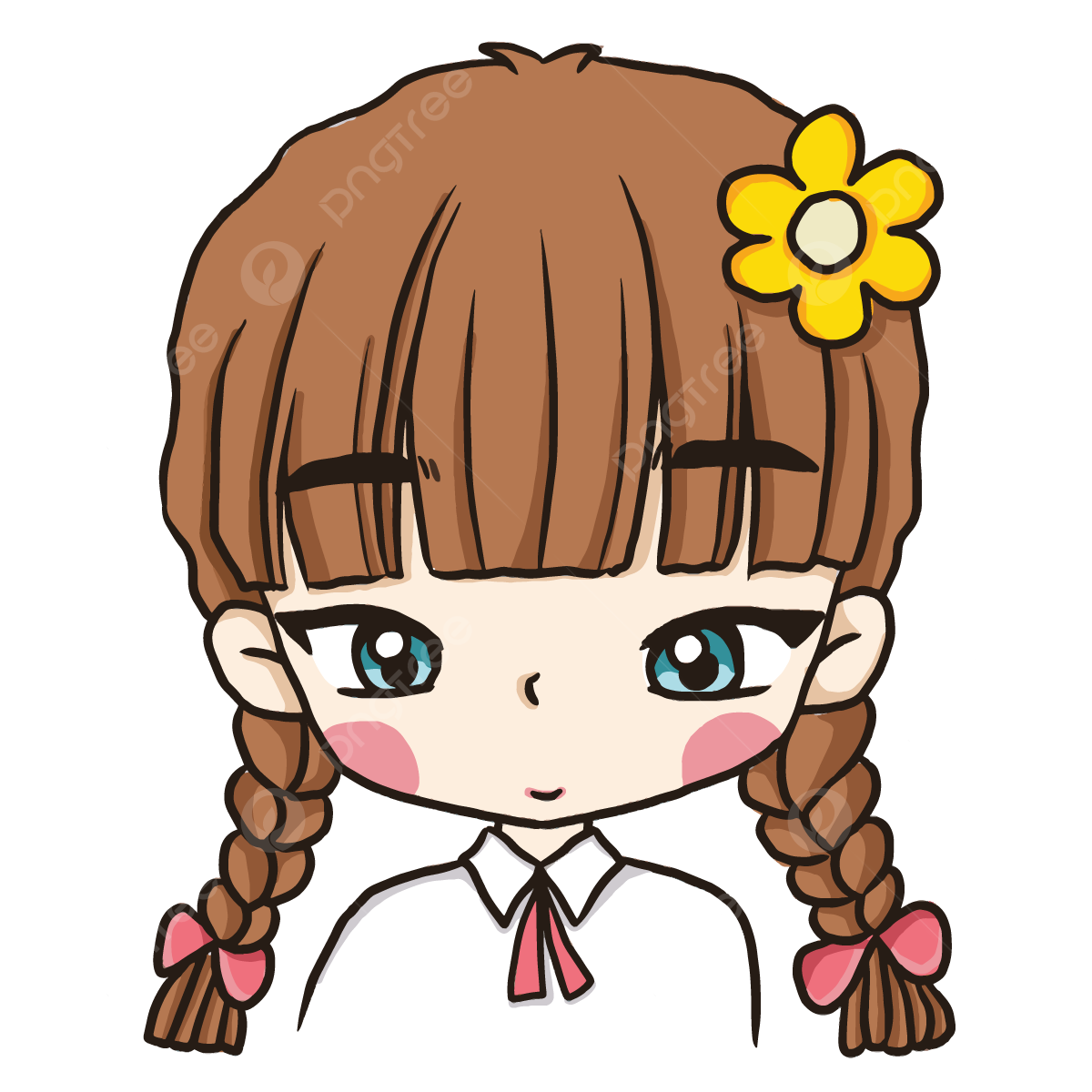 Girl pigtail student cartoon doodle kawaii anime coloring page cute illustration drawing clip art character chibi manga ic vector car drawing anime drawing cartoon drawing png and vector with transparent background for