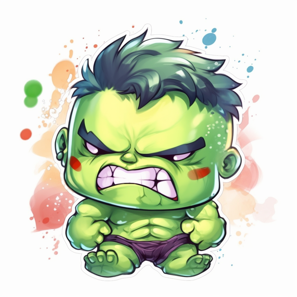Hulk chibi whatsapp sticker by nebulaart on