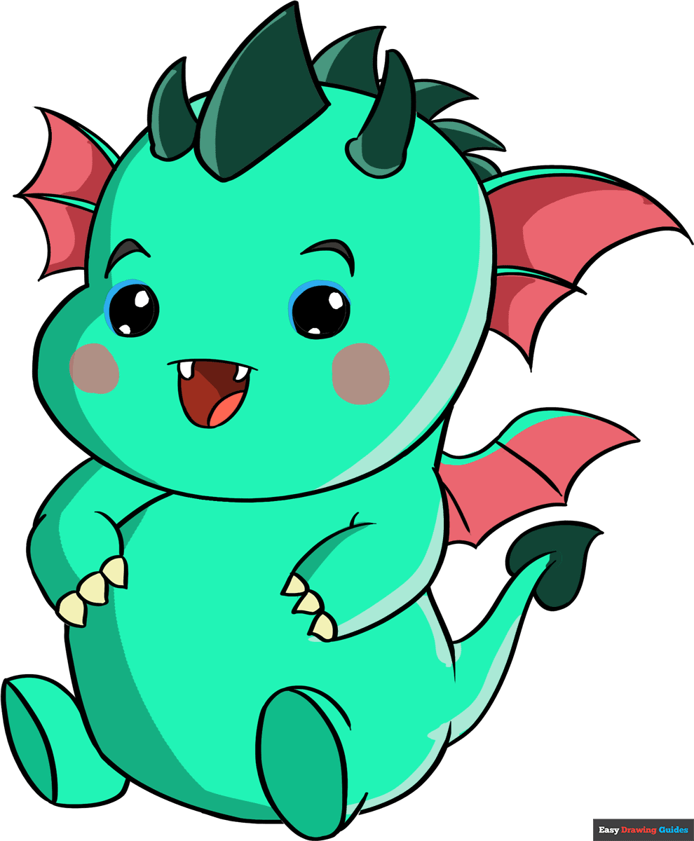 How to draw a kawaii dragon