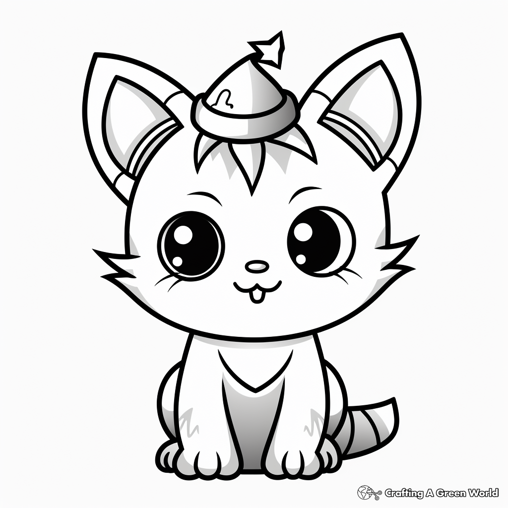 Chibi cat coloring pages