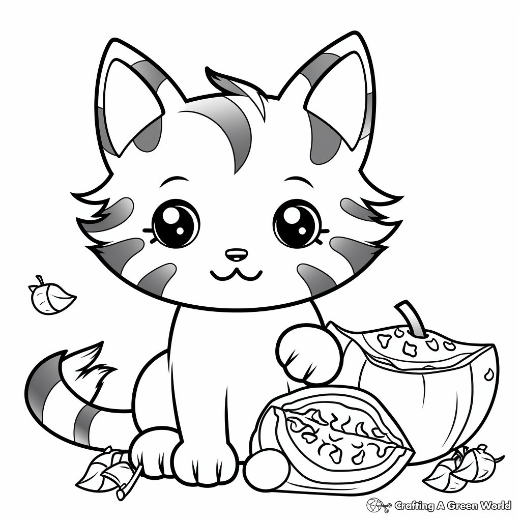 Chibi cat coloring pages