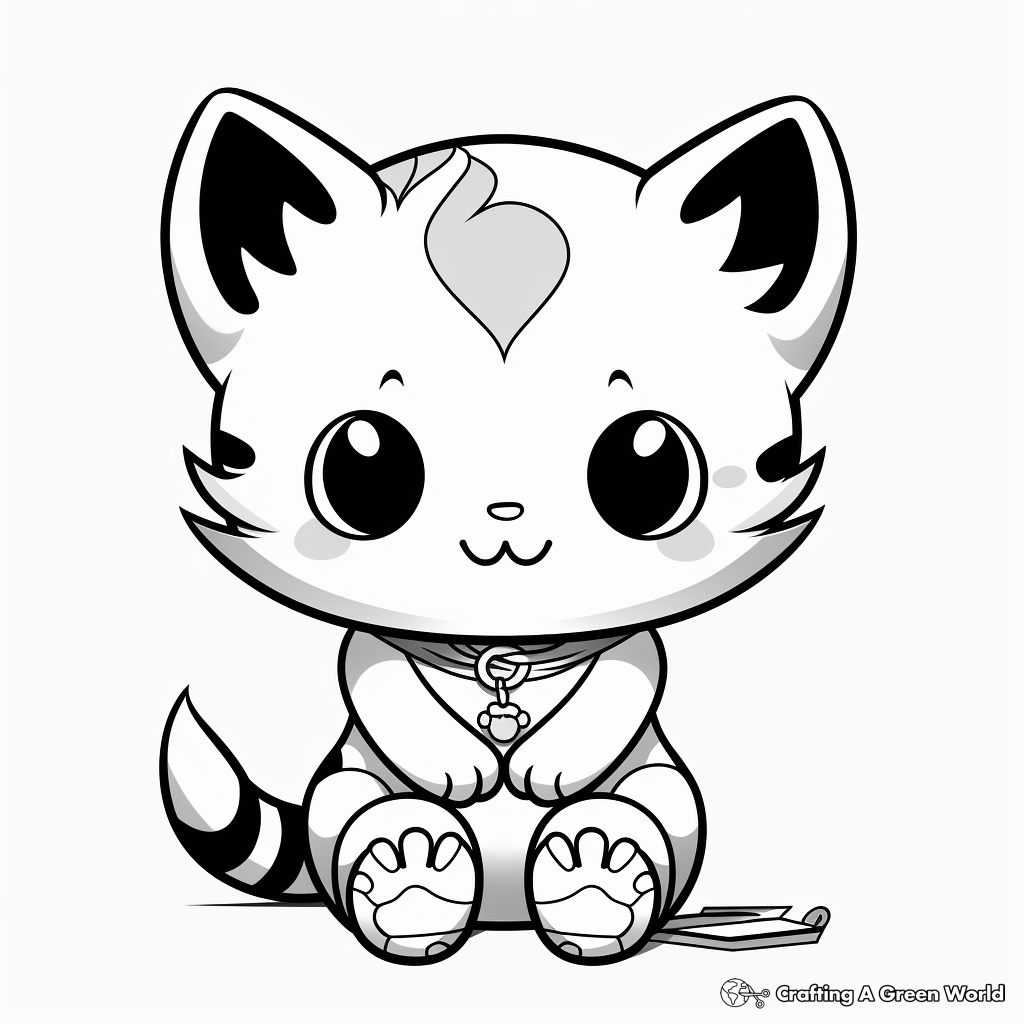 Chibi cat coloring pages