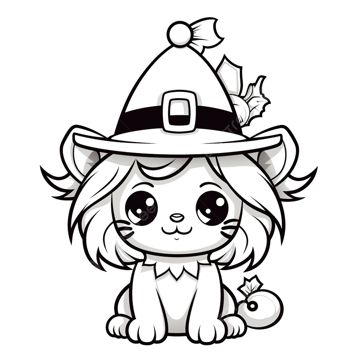 Funny and kawaii lion wearing witch hat for halloween coloring page kawaii drawing lion drawing halloween drawing png transparent image and clipart for free download