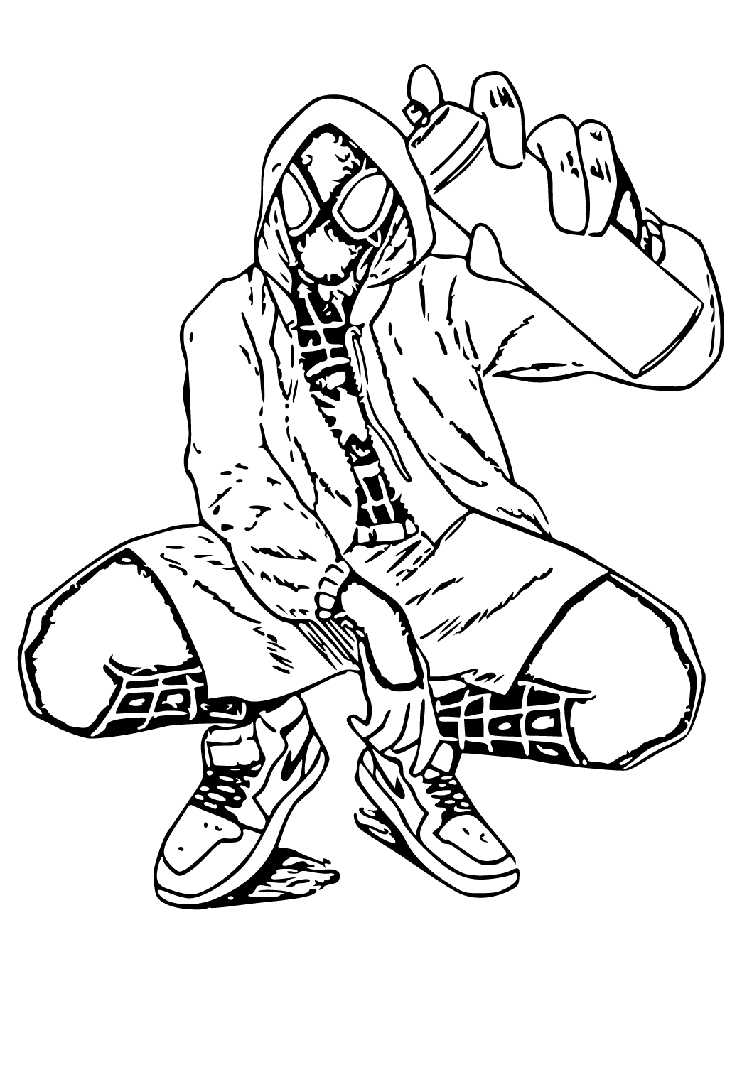 Free printable miles morales spray can coloring page sheet and picture for adults and kids girls and boys