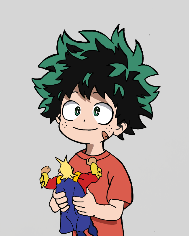 Kid izuku midoriya colored in by orginal artists permission udykefrost i also included original art rteenagers