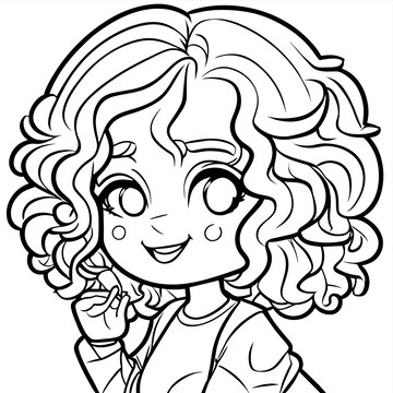 Premium vector cute princess chibi girl hand drawn cartoon sticker icon concept isolated illustration