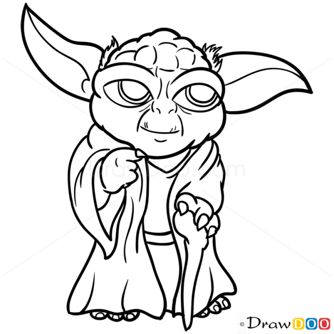 How to draw yoda chibi star wars