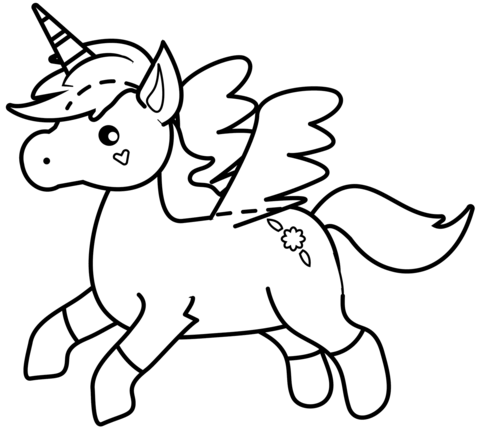 Cute unicorn coloring page free printable coloring pages