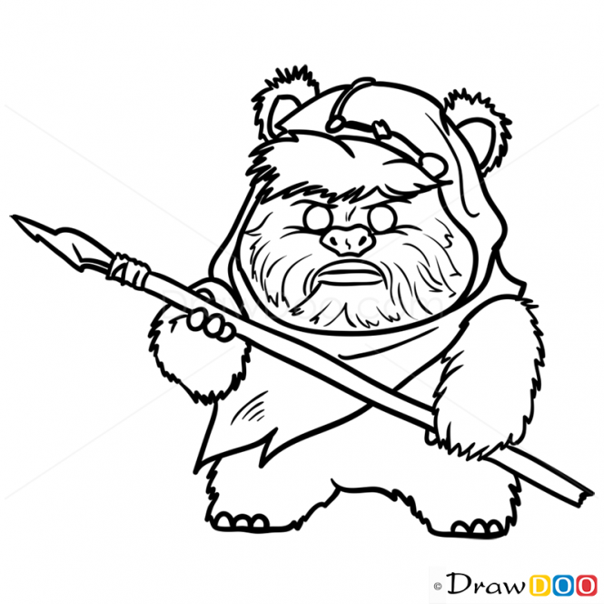 How to draw wicket chibi star wars star wars art drawings sketch star wars art drawings star wars art painting
