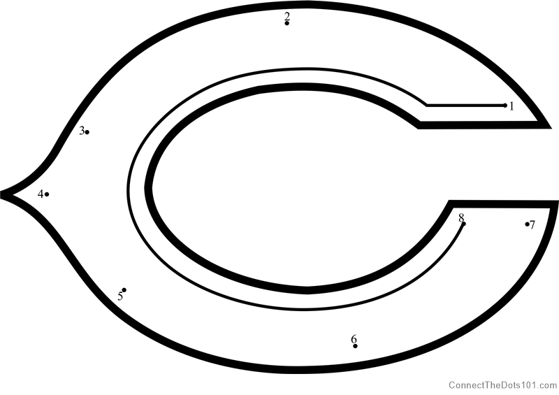 Chicago bears logo dot to dot printable worksheet
