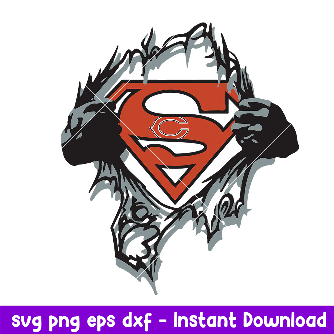 Superman chicago bears logo svg chicago bears svg nfl svg