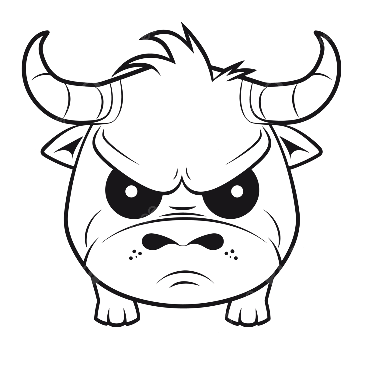 Cartoon bull with angry face outline sketch drawing vector car drawing cartoon drawing wing drawing png and vector with transparent background for free download