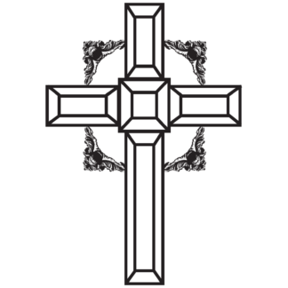 Cross â x â glass bevel cluster glass house store