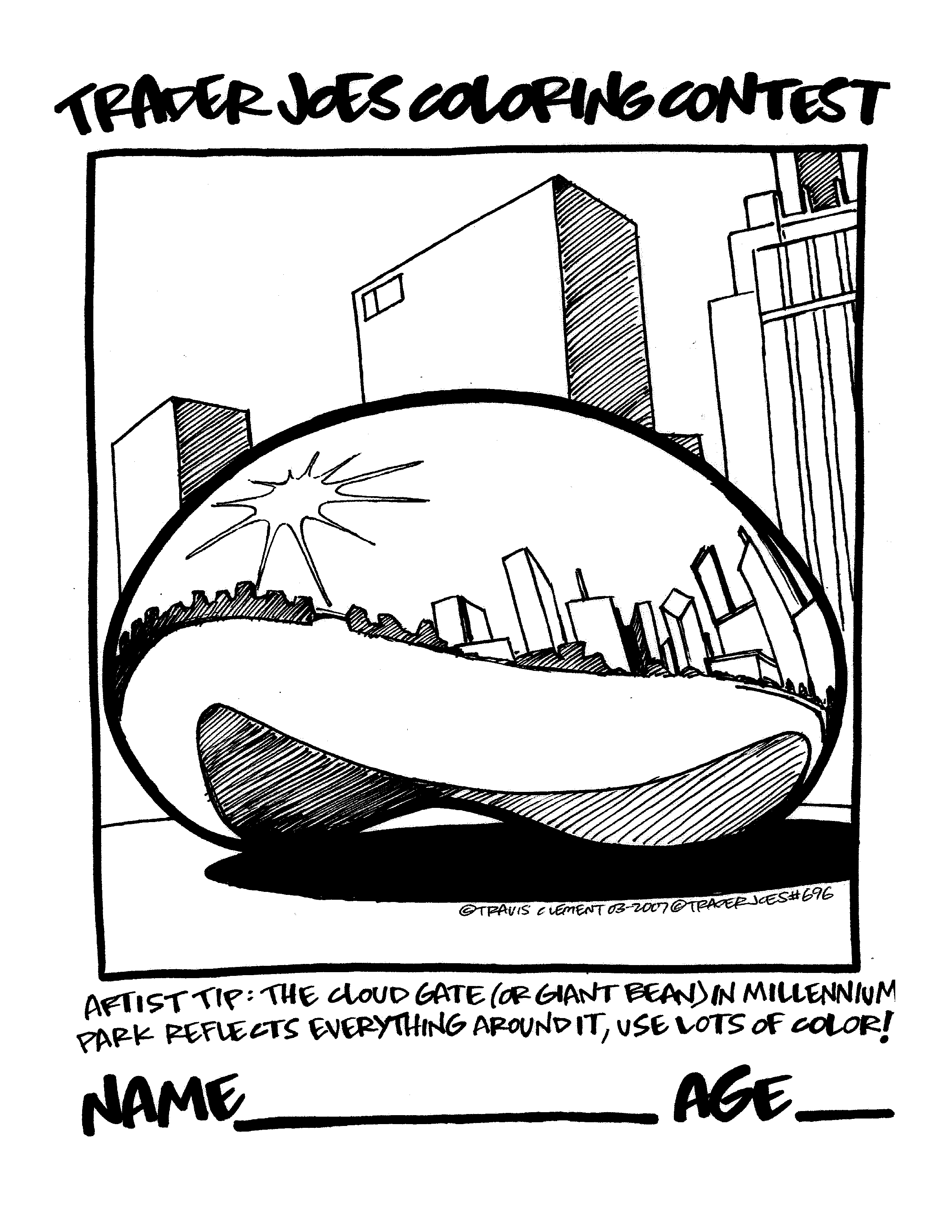 Color the chicago bean for trader joes